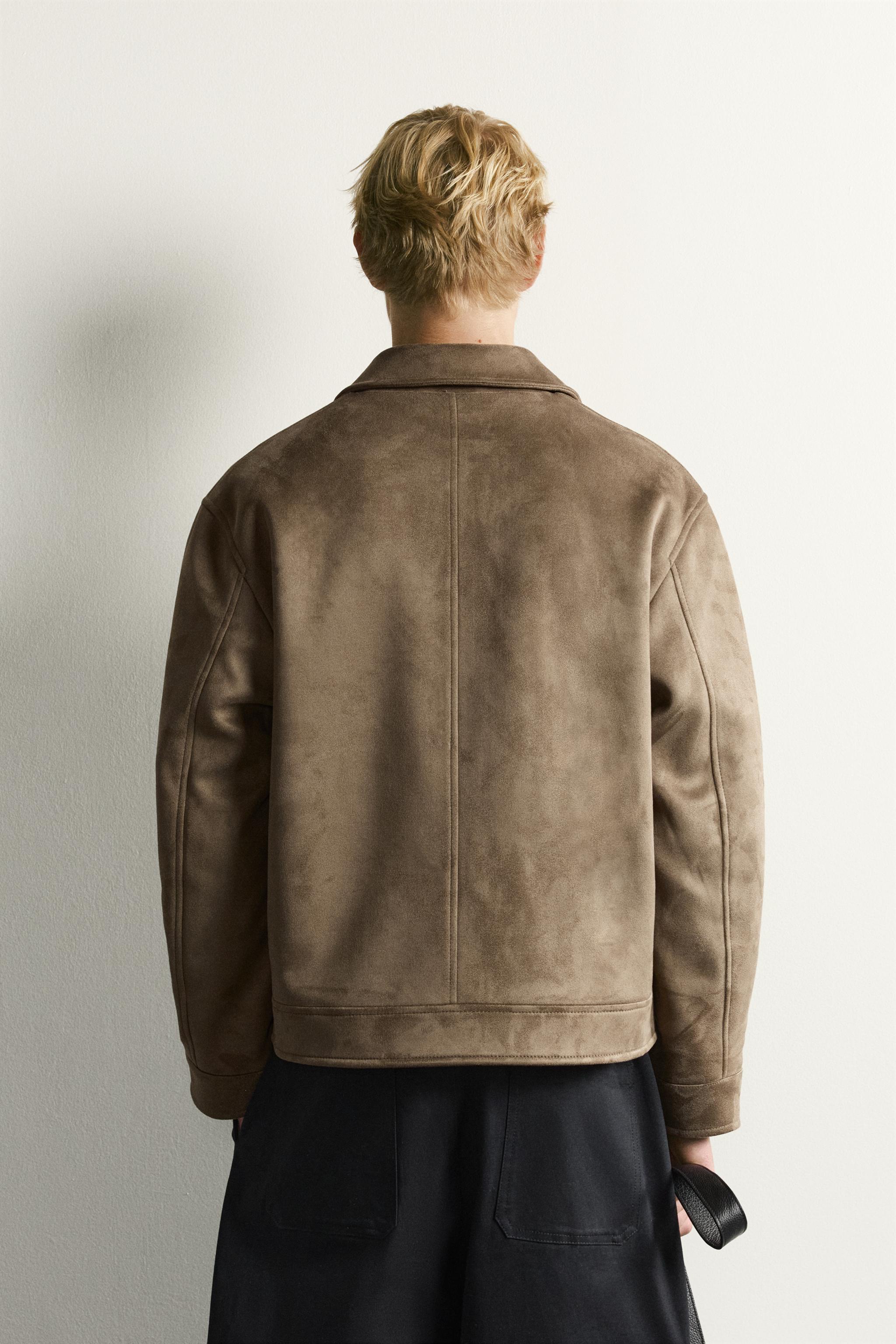 BLOUSON REGULAR FIT EFFET DAIM